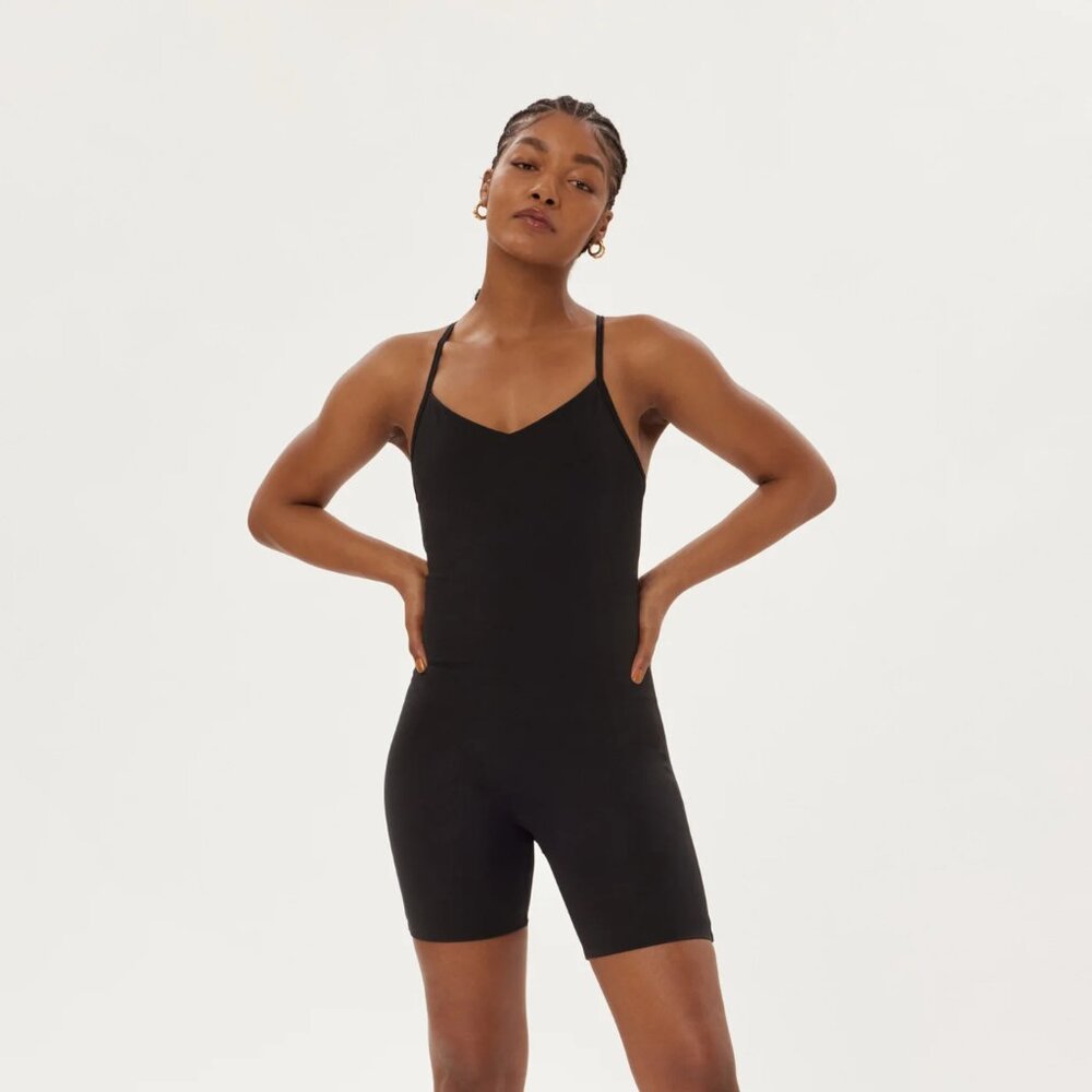 EUC Girlfriend Collective Black Barre Unitard XS